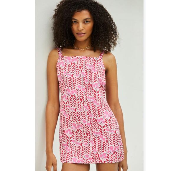 New Anthropologie Lobo Rosa Arara Mini Dress $290 SMALL Glycine - Pink Floral - Picture 1 of 4